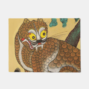 Felpudo Tigre feo del pueblo Minhwa coreano