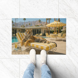Felpudo Tigre junto a la piscina de Palm Springs