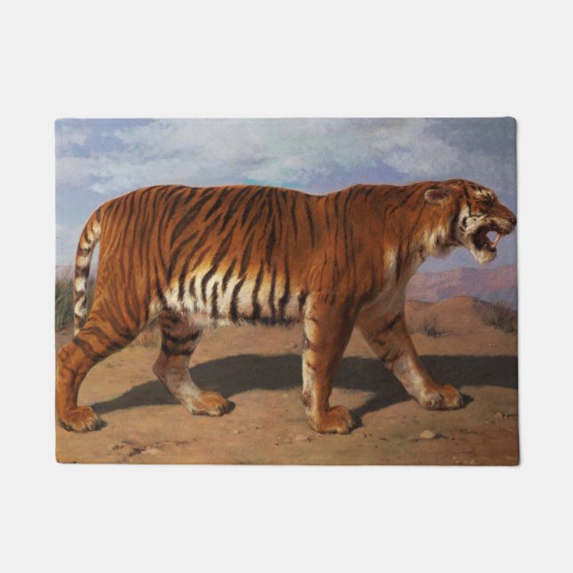 Felpudo Tigre salvaje en caza (por Rosa Bonheur) (Anverso)
