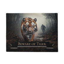 Tigre viejo negro y naranja caminando selva surrea