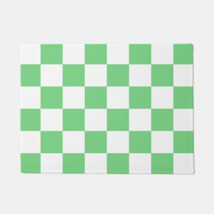 Felpudo Tile Y2K del tablero de ajedrez verde retro