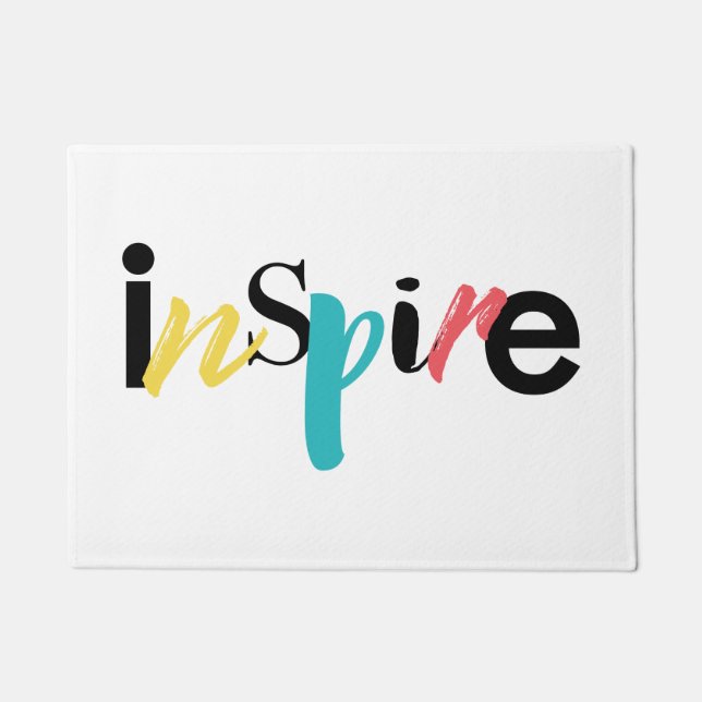 Felpudo Tipografía alegre, creativa, moderna de Inspire (Anverso)