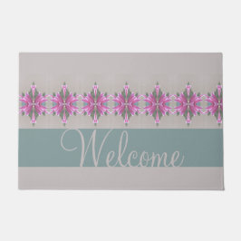 Felpudo Tipografía de guiones grises con verde Verde azula