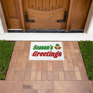 Felpudo Tipografía de los Navidades de Seasons Greetings B
