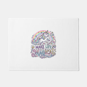 Felpudo Tipografía Vectorial Premium Unicornio Hace la Vid