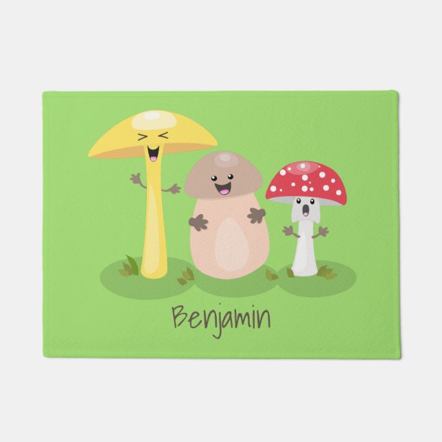 Felpudo Toadstool de hongos de hongo de kawaii (Anverso)
