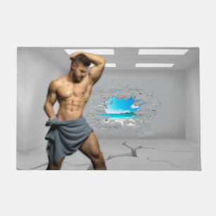 Felpudo Toalla de hombre de SlipperyJoe rota pared de ladr