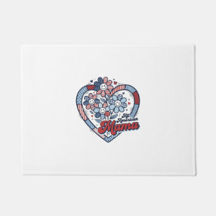 Felpudo Toda Mamá Americana Diseño de Camiseta de Flor Pat