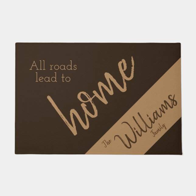 Felpudo Todas las carreteras llevan a casa (Anverso)