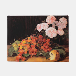 Felpudo Todavía la vida con Rosas, fresas y pan