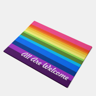 Felpudo Todo es arco iris agradable o de encargo del texto