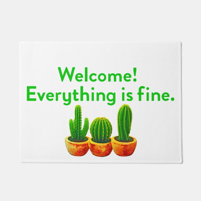 Felpudo Todo está bien, Doormat de Cactus (Anverso)