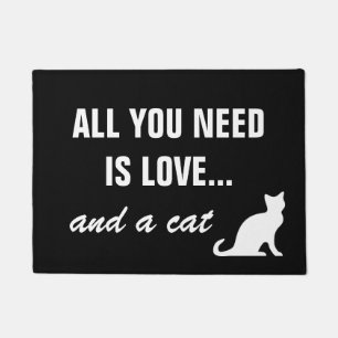 Felpudo TODO LO QUE NECESITAS ES AMOR Y UN GATO gracioso