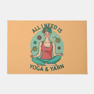 Felpudo Todo lo que necesito es yoga y frases de yarne