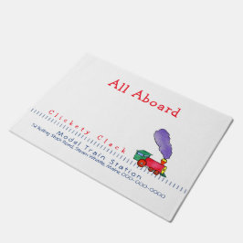 Felpudo Todos a bordo de la estación de tren modelo