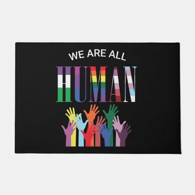 Felpudo Todos Somos Manos Coloridas Humanas (Anverso)