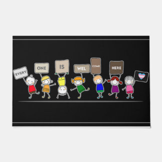 Felpudo Todos Son Bienvenidos Aquí Mat, Niños Cutos 