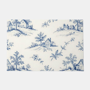 Felpudo Toile de Jouy Paisaje Rural Patrón Continuo