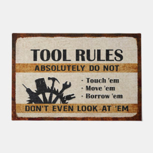 Felpudo Tool Rules Mat, Funny Cool Doormat