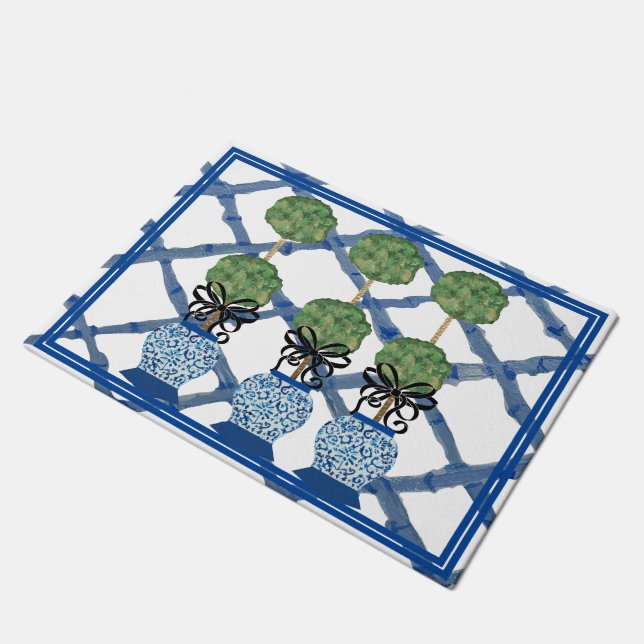 Felpudo Topiary Chinoiserie Ginger Jar Jars Doormat Rug (Angular)