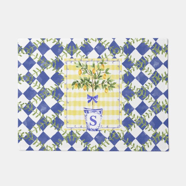 Felpudo Topiary Diamond Lemon Harlequin (Anverso)