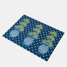 Felpudo Topiary Doormat Naranja de la Marina Blue Chinoise