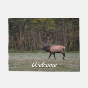 Felpudo Toro Elk Buenos días Caminata Bienvenido Doormat