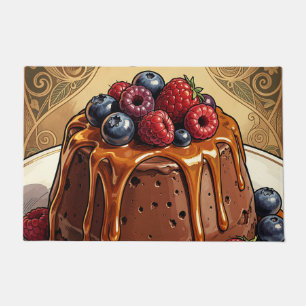 Felpudo Torta De Fresa Caramelo De Chocolate Decadente