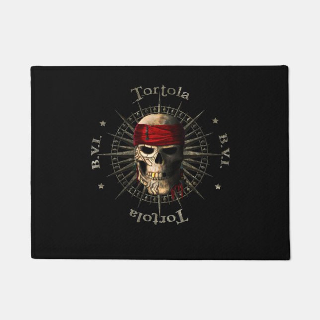 Felpudo Tortola BVI Pirate Skull (Anverso)