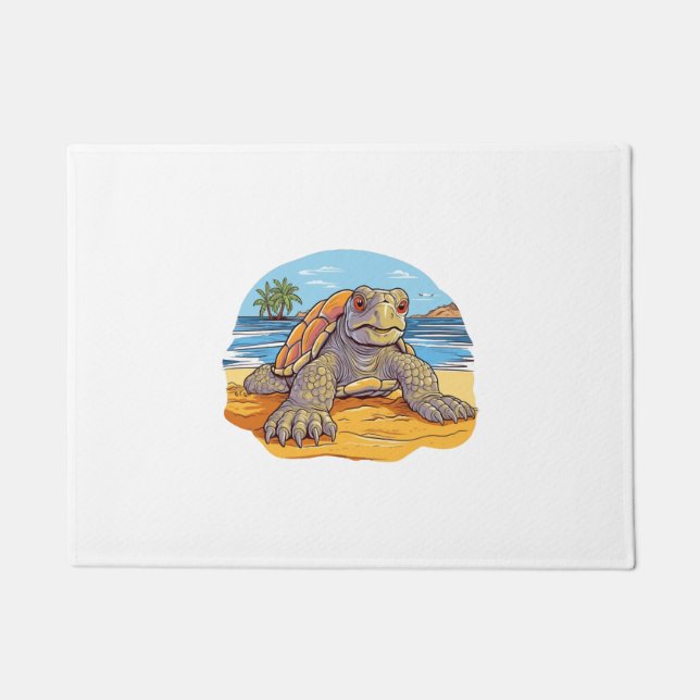 Felpudo Tortuga Dibujos animados playa (Anverso)