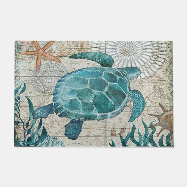 Felpudo Tortuga Doormat, Doormat de bienvenida (Anverso)