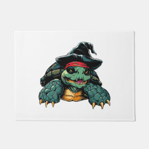 Felpudo Tortuga en Gorra bruja Halloween Fun espeluznante
