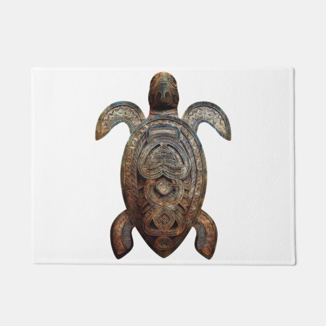 Felpudo Tortuga marina artística tallada (Anverso)