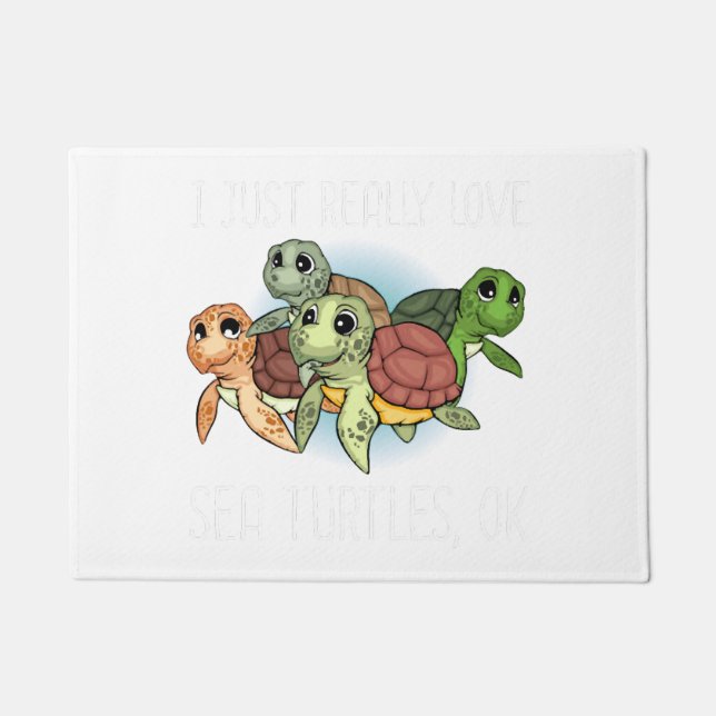Felpudo Tortuga marina regala niños mujeres tortugas subma (Anverso)