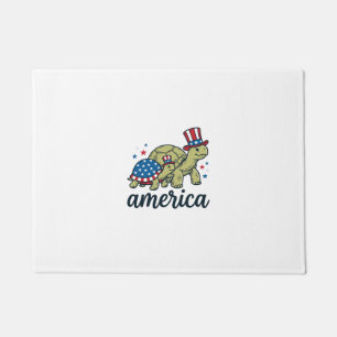 Felpudo Tortuga Patriótica América Diseño de Grabado Vinta