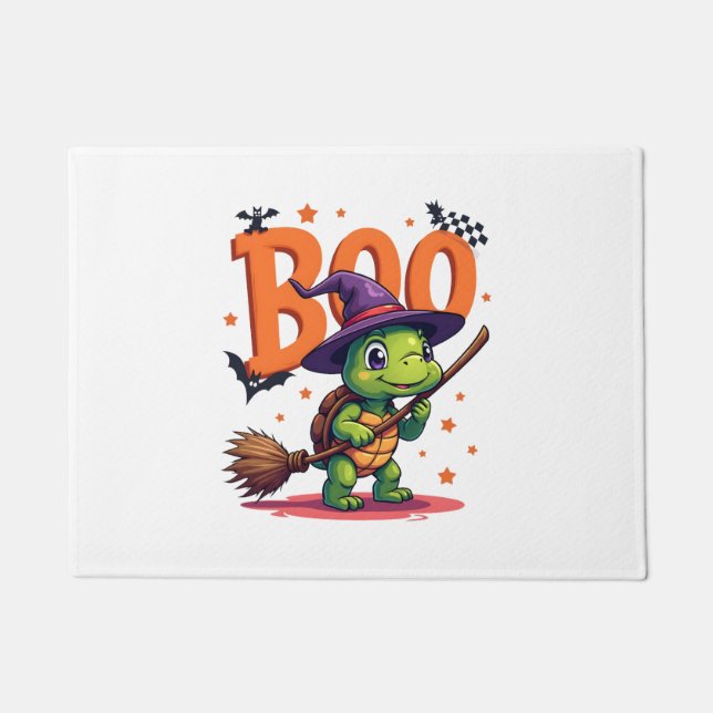 Felpudo Tortuga Tortoise Boo Bruja Trick O Trate Halloween (Anverso)