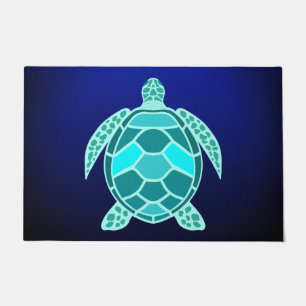 Felpudo Tortuga verde azulada azul turquesa