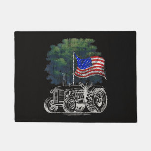 Felpudo Tractor agrícola vintage bandera americana patriót