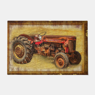 Felpudo Tractor rojo antiguo