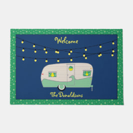 Felpudo Trailer de jamón verde del brillo feliz