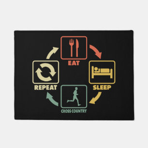 Felpudo Transversal País en ejecución de Eat Sleep Repetir
