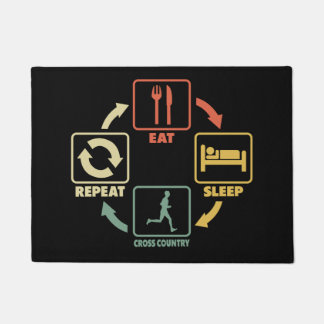 Felpudo Transversal País en ejecución de Eat Sleep Repetir