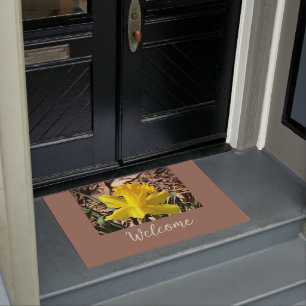 Felpudo Trato de bienvenida al Yellow Spring Daffodil in t