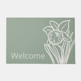 Felpudo Trato de bienvenida al Yellow Spring Daffodil in t