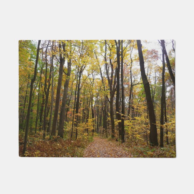 Felpudo Trayecto de otoño y hojas de oro en Laurel Hill Pa (Anverso)