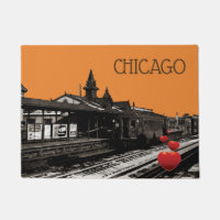 tren de Chicago CTA en la foto 1950 del vintage de