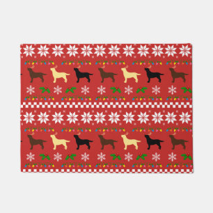 Felpudo Tres navidad de los labradores retrieveres de los
