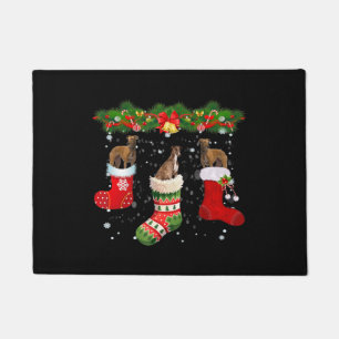 Felpudo Tres Perros Greyhound En Navidades De Depósito Sa