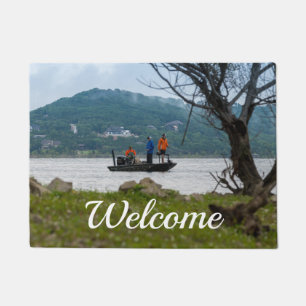 Felpudo Tres pescadores en Table Rock Bienvenidos Doormat