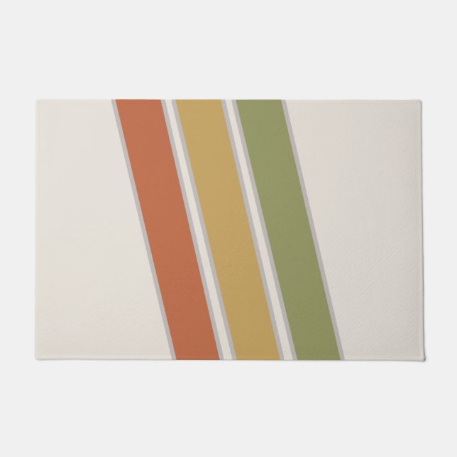 Felpudo Tres rayas modernas de mediados del siglo (Anverso)